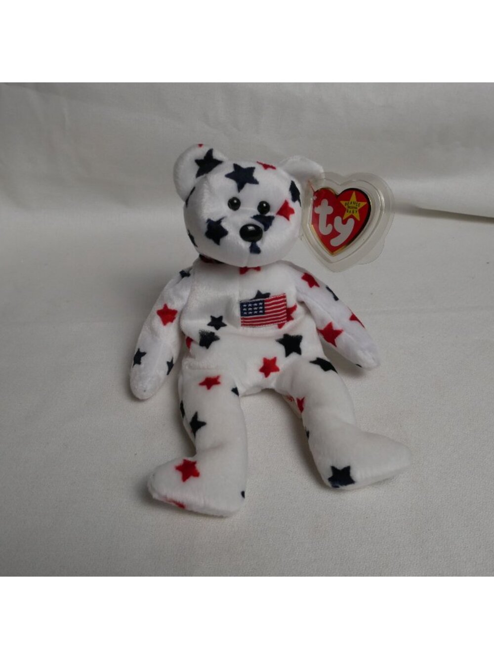 Ty Beanie Babies "Glory" The Original BB Spangle Bear With U.S. Flag & Stars VTG